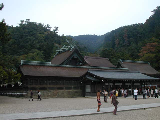 Temple roofs and hills